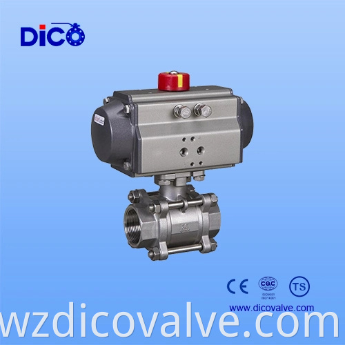 Wenzhou China en acier inoxydable Pneumatique / Actionneur électrique Contrôle industriel 3pc Valve à billes